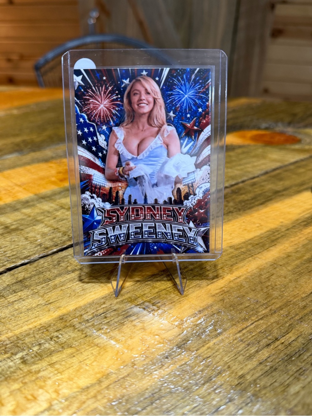 Sydney Sweeney Collectible Card - Red, Blue, White